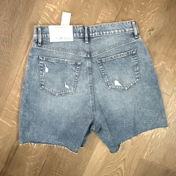 LOFT Blue Jean Shorts Raw Hem High-Waisted - Picture 2 of 4